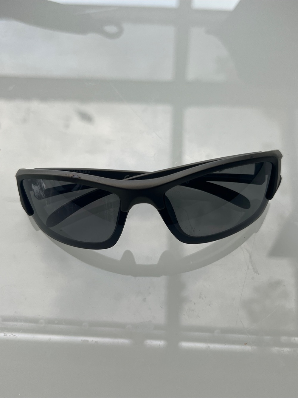 Panama Jack Polarized Black Sport Wrap Sunglasses